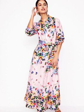 Boden Clara Linen Blend Shirt Dress - Size 8R